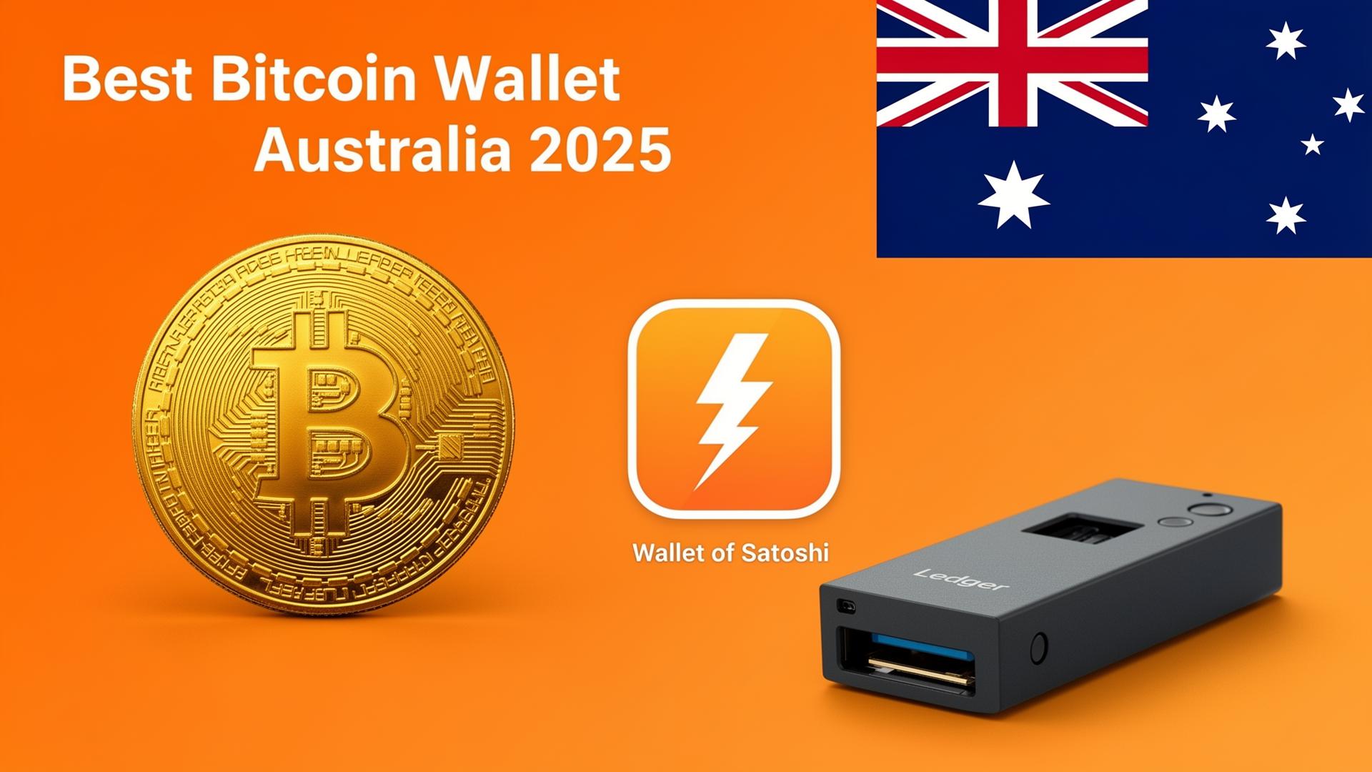 Best Bitcoin wallet Australia 2025 showing Lightning Network, Wallet of Satoshi, and hardware wallets