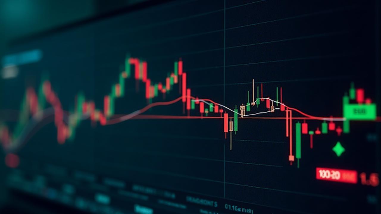 Cryptocurrency trading charts with candlestick patterns and buy sell indicators for Australian traders