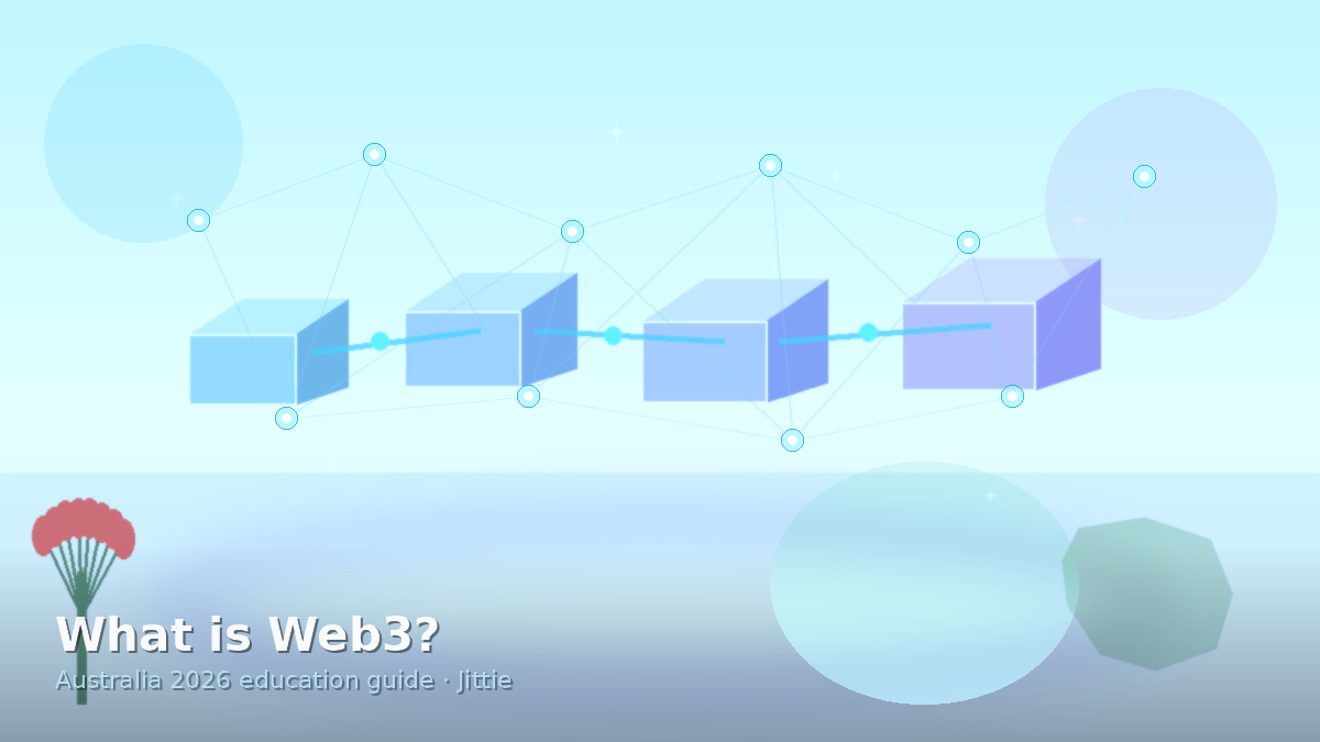 Connected nodes illustrating Web3 ownership and decentralised apps